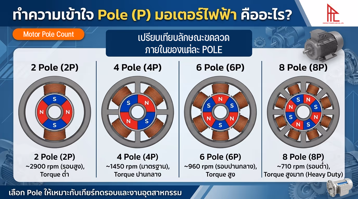 ภาพประกอบ ทำความเข้าใจ Pole (P) มอเตอร์ไฟฟ้า คืออะไร?